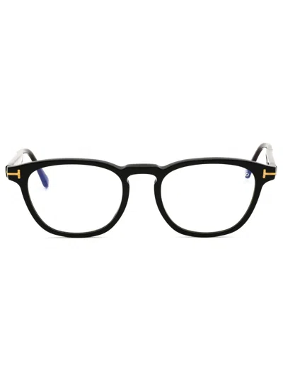Tom Ford Round Acetate Unisex Eyeglasses - Ft5890-b In Black