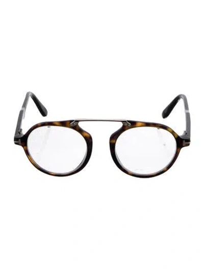 Pre-owned Tom Ford Round Eyeglasses In Black