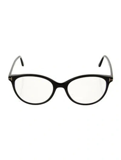 Pre-owned Tom Ford Round Eyeglasses In Black