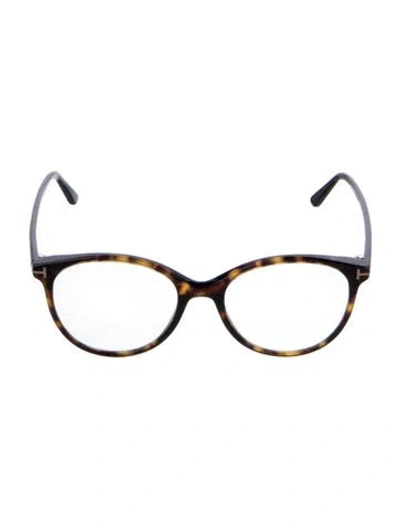 Pre-owned Tom Ford Round Eyeglasses In Black