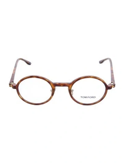 Pre-owned Tom Ford Round Eyeglasses In Brown