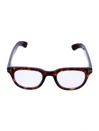 Pre-owned Tom Ford Round Eyeglasses In Brown