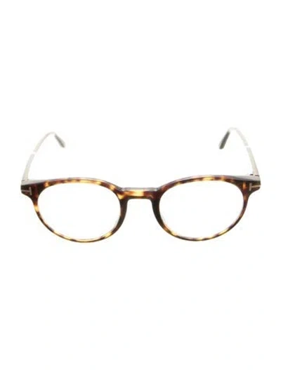 Pre-owned Tom Ford Round Eyeglasses In Brown