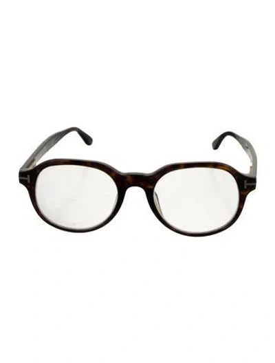 Pre-owned Tom Ford Round Eyeglasses In Brown