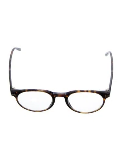 Pre-owned Tom Ford Round Eyeglasses In Brown
