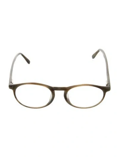 Pre-owned Tom Ford Round Eyeglasses In Green
