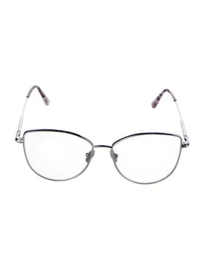 Pre-owned Tom Ford Round Eyeglasses In Silver