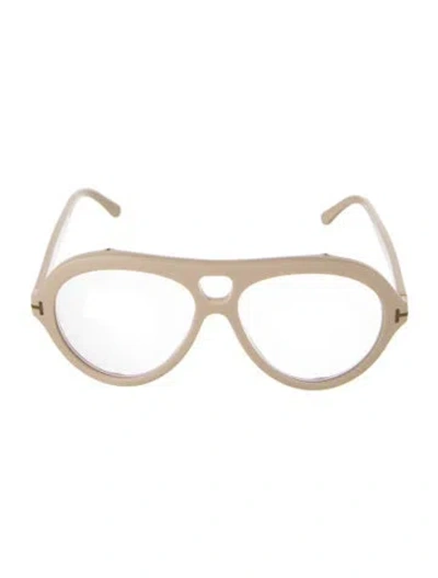 Pre-owned Tom Ford Round Eyeglasses In White