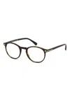 Tom Ford 53mm Square Blue Light Blocking Glasses In 褐色