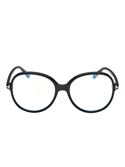 Tom Ford Round-frame Glasses In Black