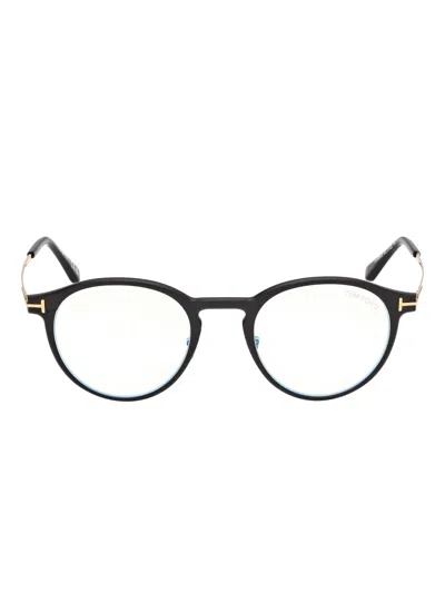 Tom Ford Round-frame Glasses In Black
