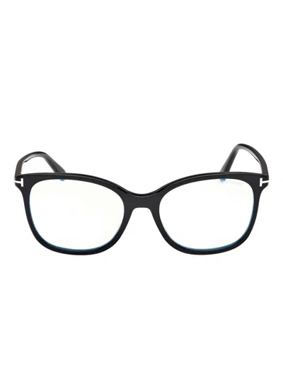 Tom Ford Round-frame Glasses In Black