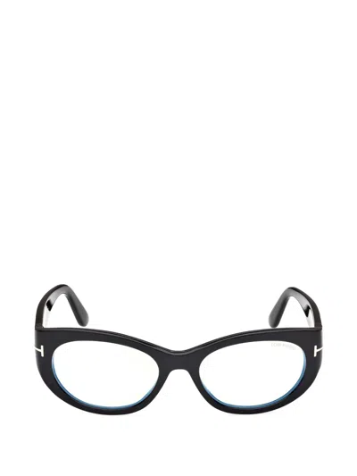 Tom Ford Round-frame Glasses In Black