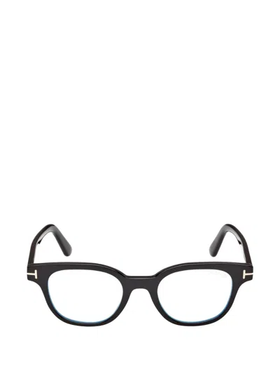 Tom Ford Round-frame Glasses In Black