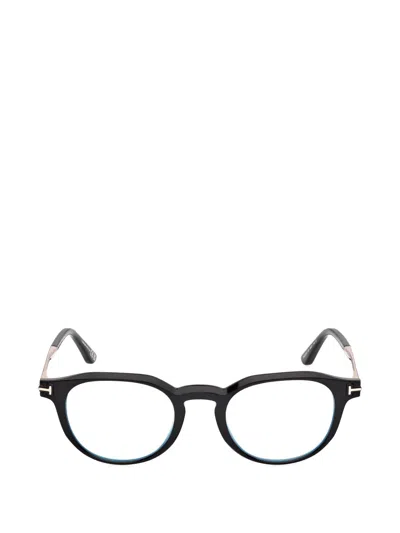Tom Ford Round-frame Glasses In Black