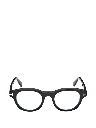Tom Ford Round-frame Glasses In Black