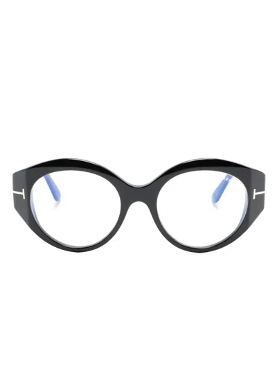 Tom Ford Round-frame Glasses In Black
