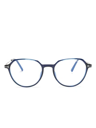 Tom Ford Round-frame Glasses In Blue