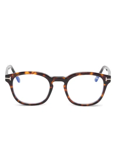 Tom Ford Round-frame Glasses In Blue