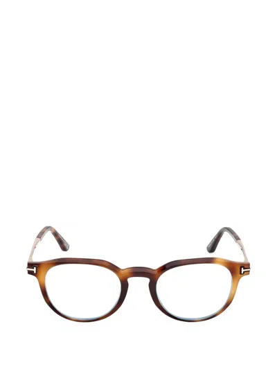 Tom Ford Round-frame Glasses In Brown