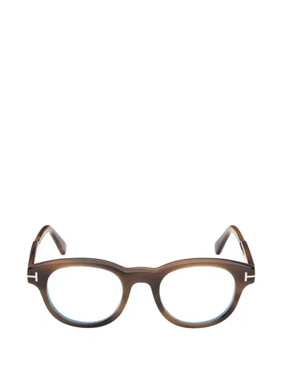 Tom Ford Round-frame Glasses In Brown