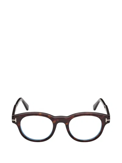 Tom Ford Round-frame Glasses In Brown