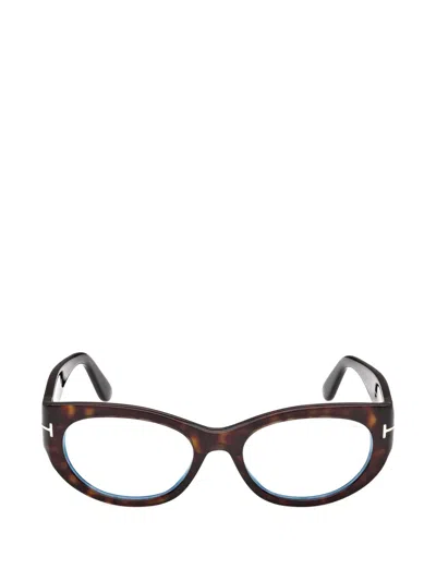 Tom Ford Round-frame Glasses In Brown