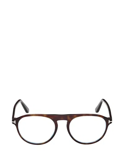 Tom Ford Round-frame Glasses In Brown