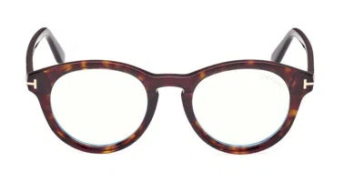 Tom Ford Round Frame Glasses Glasses In 052 Avana Scura