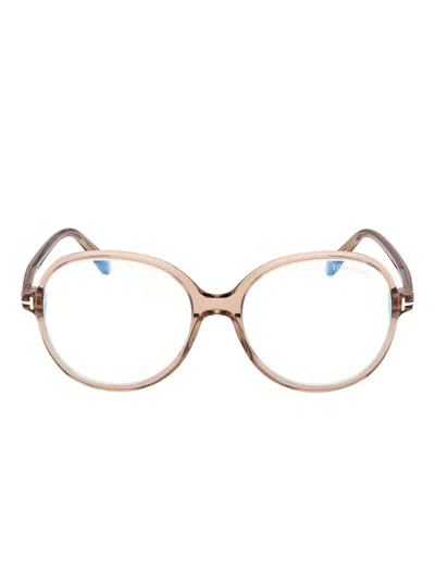 Tom Ford Round-frame Glasses In Gold