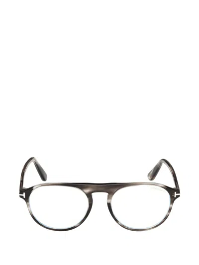 Tom Ford Round-frame Glasses In Gray