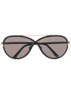 Tom Ford Round-frame Oversize Sunglasses In Black