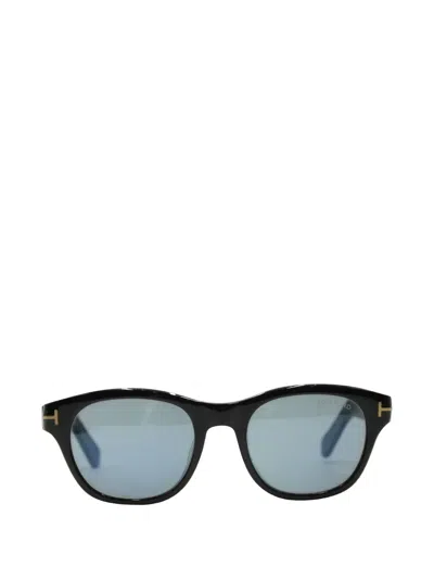 Pre-owned Tom Ford Round-frame Sunglasses In Black