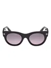 Tom Ford Round-frame Sunglasses In Black