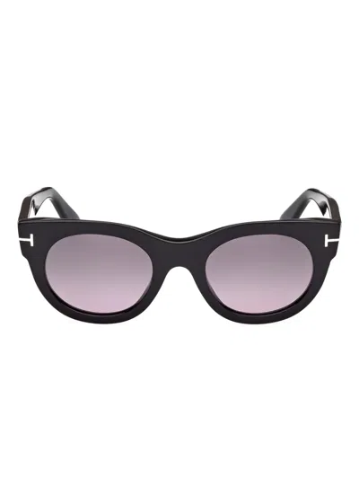 Tom Ford Round-frame Sunglasses In Black