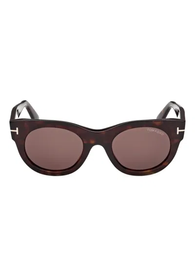 Tom Ford Round-frame Sunglasses In Brown