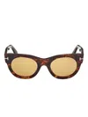 Tom Ford Round-frame Sunglasses In Brown