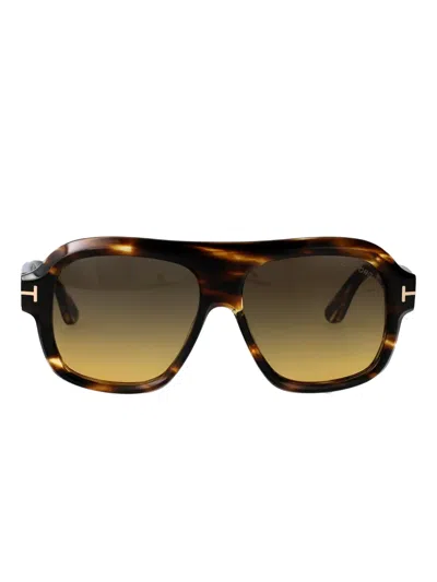 Tom Ford Round-frame Sunglasses In Brown