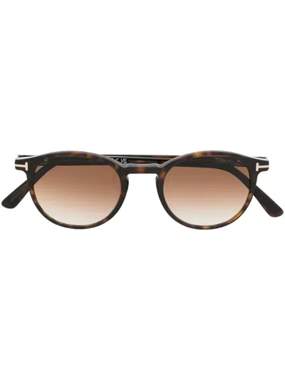 Tom Ford Sonnenbrille Mit Rundem Gestell In Brown