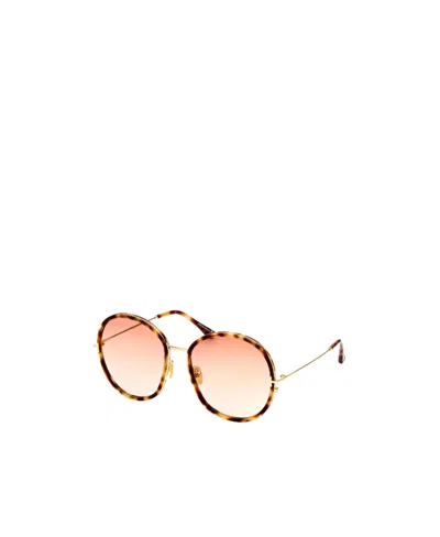 Tom Ford Round-frame Tortoiseshell Sunglasses In Nude