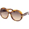 Tom Ford Round Full Rim, With A Havana Frame And Smoke Gradient Lens.