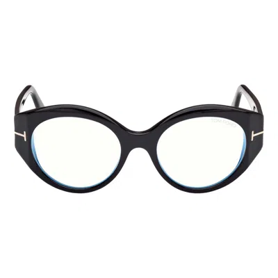 Tom Ford Round Full-rim Eyeglasses In Black