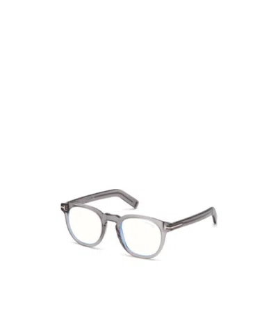 Tom Ford Round Glasses In Gray