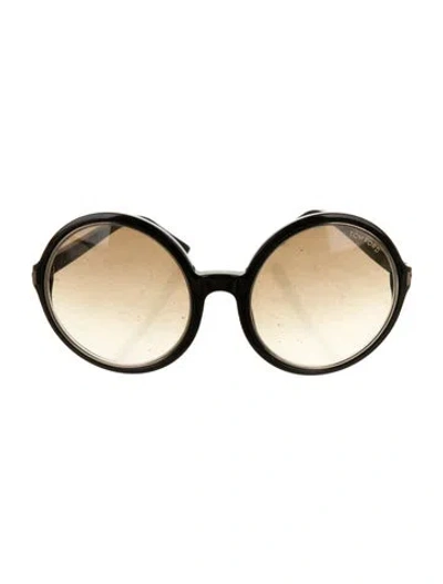 Pre-owned Tom Ford Round Gradient Sunglasses In Black