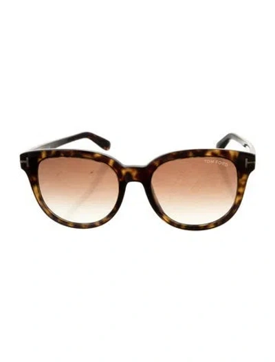Pre-owned Tom Ford Round Gradient Sunglasses In Black