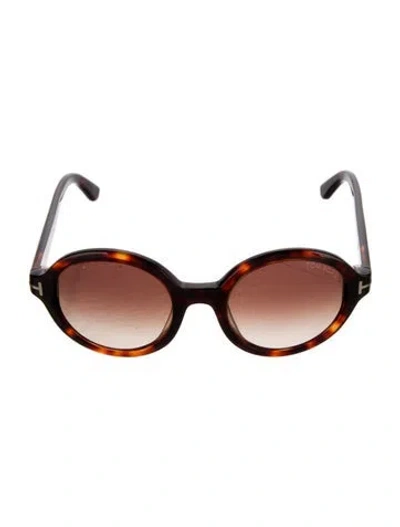 Pre-owned Tom Ford Round Gradient Sunglasses In Brown