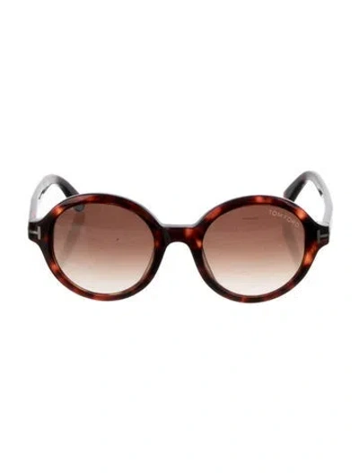 Pre-owned Tom Ford Round Gradient Sunglasses In Brown