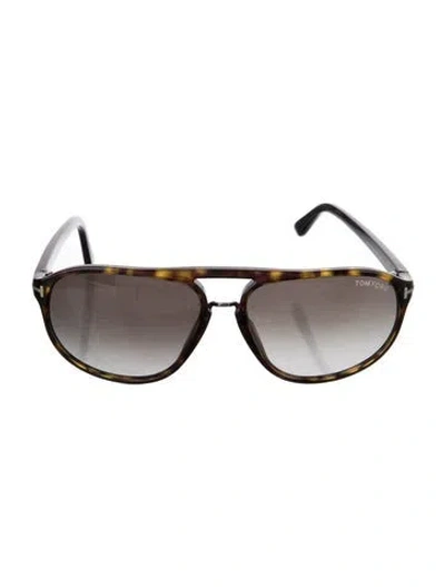 Pre-owned Tom Ford Round Gradient Sunglasses In Brown