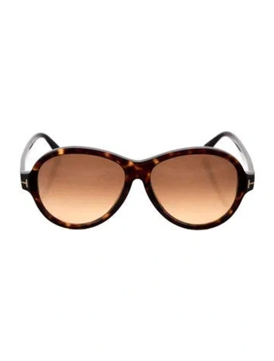 Pre-owned Tom Ford Round Gradient Sunglasses In Brown