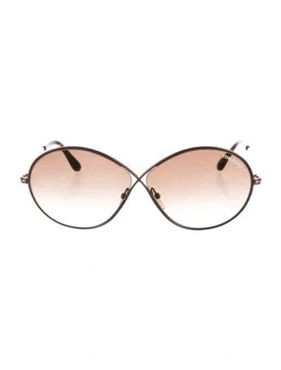 Pre-owned Tom Ford Round Gradient Sunglasses In Gold